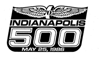70TH INDIANAPOLIS 500 MAY 25, 1986 logo