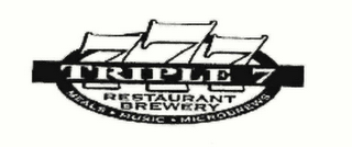 777 TRIPLE 7 RESTAURANT BREWERY MEALS· MUSIC · MICROBREWS logo