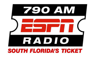 790 AM ESPN RADIO SOUTH FLORIDA'S TICKET logo
