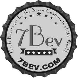 7BEV 7BEV.COM CRAFT BEVERAGES FOR THE SEVEN CONTINENTS OF THE WORLD logo