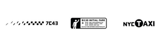 7C43 $2.50 INITIAL FARE NYCTAXI logo