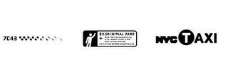 7C43 $2.50 INITIAL FARE NYCTAXI logo