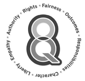 8 Q  · FAIRNESS · OUTCOMES · RESPONSIBILITIES · CHARACTER · LIBERTY · EMPATHY · AUTHORITY · RIGHTS logo
