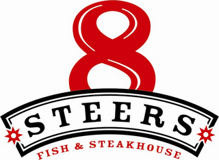 8 STEERS FISH & STEAKHOUSE logo
