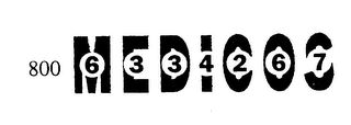 800 M E D I C O S 6 3 3 4 2 6 7 logo