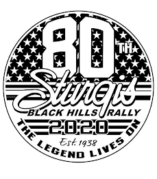 80TH STURGIS BLACK HILLS RALLY 2020 EST. 1938 THE LEGEND LIVES ON logo