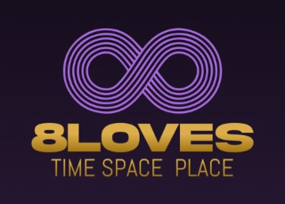 8LOVES TIME SPACE PLACE logo