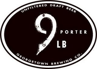 9 LB PORTER UNFILTERED DRAFT BEER GEORGETOWN BREWING CO. logo