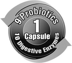 9 PROBIOTICS 10 DIGESTIVE ENZYMES 1 CAPSULE logo