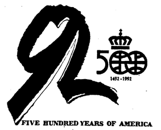 92 500 1492 - 1992 FIVE HUNDRED YEARS OF AMERICA logo