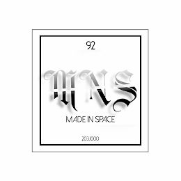 92 MNS MADE IN SPACE 203.1000 logo