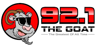 92.1 THE GOAT THE GREATEST OF ALL TIMES logo