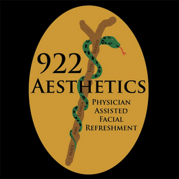 922 AESTHETICS PHYSICIAN ASSISTED FACIAL REFRESHMENT MMX ARS LONGA VITA BREVIS logo