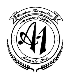 A-1 AWARDS, INC. CREATIVE RECOGNITION SINCE 1958 logo