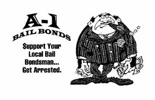 A-1 BAIL BONDS $UPPORT YOUR LOCAL BAIL BONDSMAN... GET ARRESTED. logo