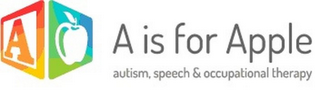 A A IS FOR APPLE  AUTISM, SPEECH & OCCUPATIONAL THERAPY logo