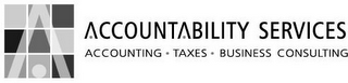 A ACCOUNTABILITY SERVICES ACCOUNTING · TAXES · BUSINESS CONSULTING logo