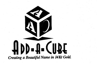 A ADD-A-CUBE CREATING A BEAUTIFUL NAME IN 14KT GOLD. logo