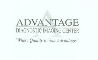 A ADVANTAGE DIAGNOSTIC IMAGING CENTER "WHERE QUALITY IS YOUR ADVANTAGE" logo
