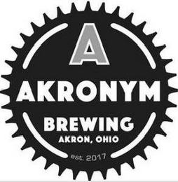 A AKRONYM BREWING AKRON, OHIO EST. 2017 logo
