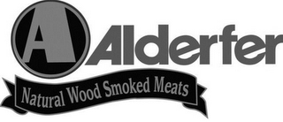A ALDERFER NATURAL WOOD SMOKED MEATS logo