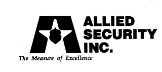 A ALLIED SECURITY INC. THE MEASURE OF EXCELLENCE logo