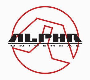 A ALPHA UNIVERSAL logo