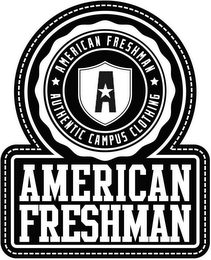 A AMERICAN FRESHMAN AUTHENTIC CAMPUS CLOTHING AMERICAN FRESHMAN logo