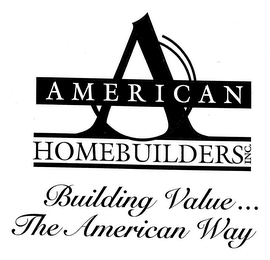 A AMERICAN HOMEBUILDERS INC. BUILDING VALUE... THE AMERICAN WAY logo