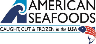 A AMERICAN SEAFOODS CAUGHT, CUT & FROZEN IN THE USA logo