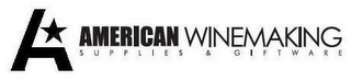 A AMERICAN WINEMAKING SUPPLIES & GIFTWARE logo