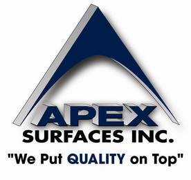A APEX SURFACES INC. "WE PUT QUALITY ON TOP" logo