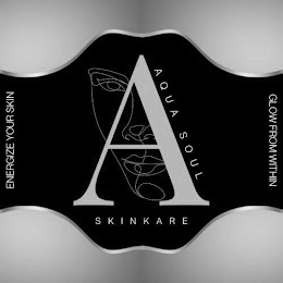 A AQUA SOUL SKINKARE ENERGIZE YOUR SKIN GLOW FROM WITHIN logo