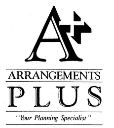 A+ ARRANGEMENTS PLUS "YOUR PLANNING SPECIALIST" logo