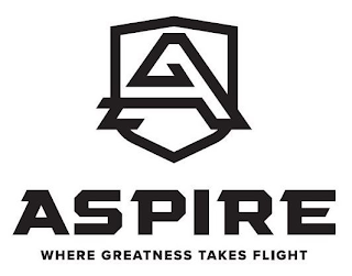 A ASPIRE WHERE GREATNESS TAKES FLIGHT logo