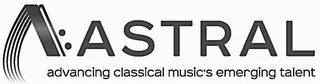 A: ASTRAL ADVANCING CLASSICAL MUSIC'S EMERGING TALENT logo