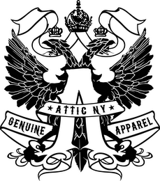 A ATTIC NY GENUINE APPAREL logo