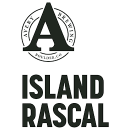 A AVERY BREWING BOULDER CO ISLAND RASCAL logo