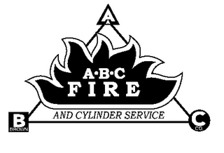 A B C A BROWN CO. A·B·C FIRE AND CYLINDER SERVICE logo