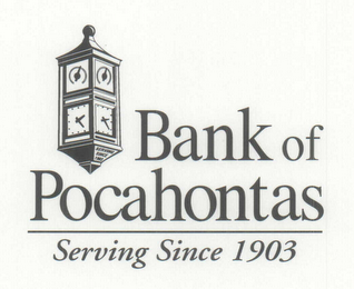 A BETTER BANK FOR YOUR FUTURE.  BANK OF POCAHONTAS.  SERVING SINCE 1903.  MEMBER FDIC. logo