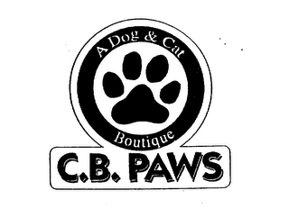 A DOG & CAT BOUTIQUE C. B. PAWS logo