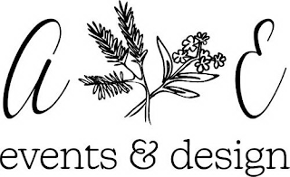 A E EVENTS & DESIGN logo
