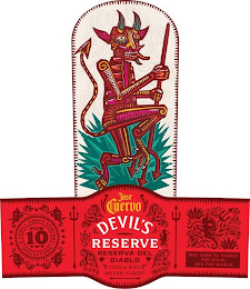 A FAMILY OWNED COMPANY FOR 10 GENERATIONS JOSE CUERVO DEVIL'S RESERVE RESERVA DEL DIABLO TEQUILA WITH NATURAL FLAVORS MAS SABE EL DIABLO POR VIEJO. QUE POR DIABLO logo