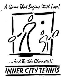 A GAME THAT BEGINS WITH LOVE! ... AND BUILDS CHARACTER!! INNER CITY TENNIS logo