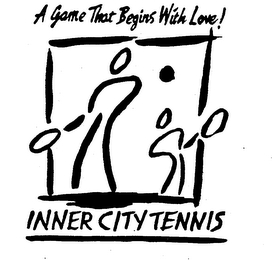 A GAME THAT BEGINS WITH LOVE! INNER CITY TENNIS logo