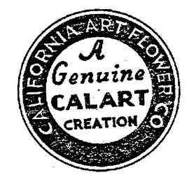 A GENUINE CALART CREATION CALIFORNIA ART FLOWER CO. logo