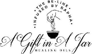 A GIFT IN A JAR HEALING OILS · THE BE-LINE · · INFUSED BY RAPHA · logo