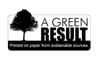 A GREEN RESULT PRINTED ON PAPER FROM SUSTAINABLE SOURCES. logo
