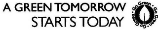 A GREEN TOMORROW STARTS TODAY GO GREEN · GO GREEN · GO GREEN logo