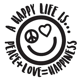 A HAPPY LIFE IS... PEACE+LOVE=HAPPINESS logo